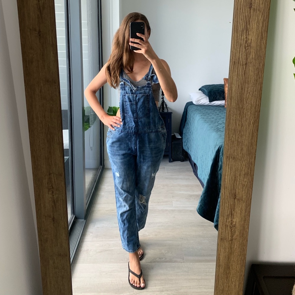 Forever 21 distressed coveralls